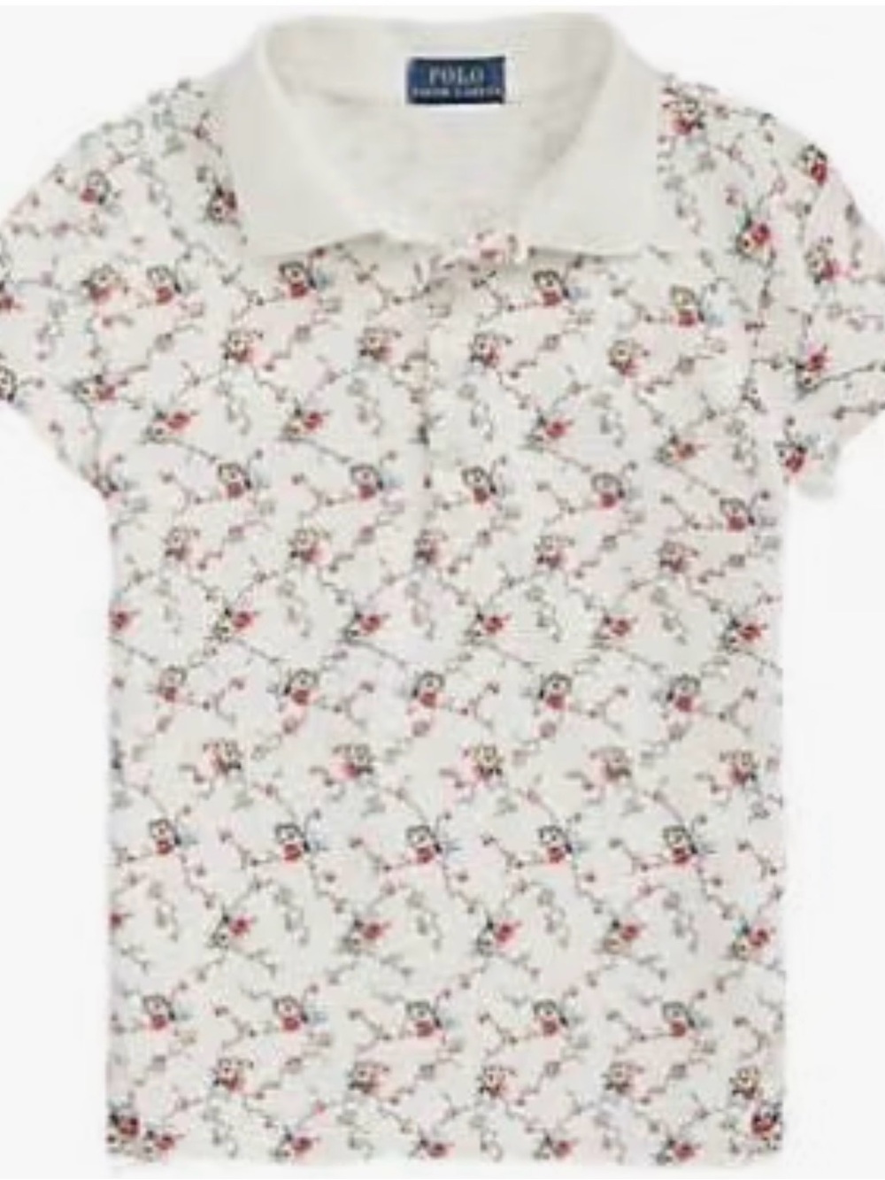 Polo Ralph Lauren Floral Stretch Mesh Polo Shirt, 6X, NawT